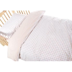 Image for Cotbed Duvet Cover and Pillowcase Beige Gingham.