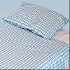Cotbed Duvet Cover and Pillowcase Blue Gingham image.