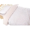 Cotbed Duvet Cover and Pillowcase Beige Gingham image.