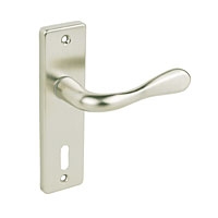 Image for Urfic Lock Door Handle Victoria Satin Nickel.