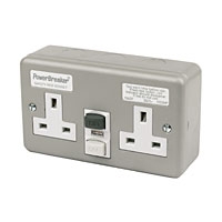 Image for Power Breaker 2G RCD Skt Metal Clad.