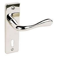 Image for Urfic Lock Door Handle Victoria Polished Nickel.