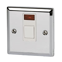 Image for Volex 20A 1G DP Sw Neon Wht Ins PC Angled.