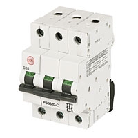 Image for Wylex 20A Triple Pole Type C MCB 10kA.