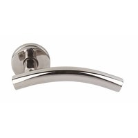 Image for Arched Lever on Rose Polished Stainless Steel.