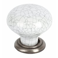 Image for Romana Door Knobs Crack Ceramic &amp; Pewter 34mm Pack of 5.