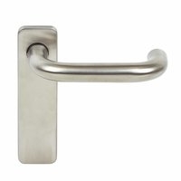 Image for Safety Lever Latch Door Handle Satin Stainless Steel.
