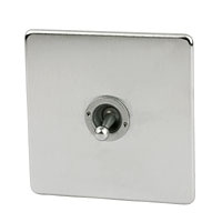 Image for Crabtree 1G 2W 10AX Toggle Sw Brushed Chrome.