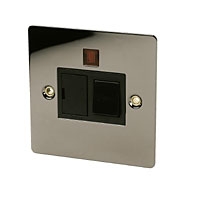 Image for Volex 13A Sw FCU + Neon Black Nickel Flat Plate.