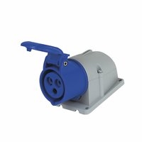 Image for 200-250V MK Commando Interlocked Angled Socket 2P+E (IP44).