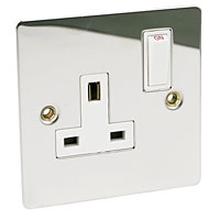 Image for Volex 1G DP Sw Skt Polished Chrome Flat Plate.