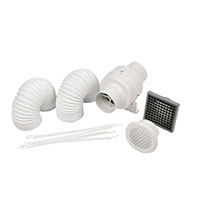 Image for Manrose Showerlite Centrifugal Chrome &amp; White 35W Shower Fan Kit.