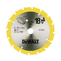 Image for DeWalt 165x20mm 16T TCT Circular Saw Blade.
