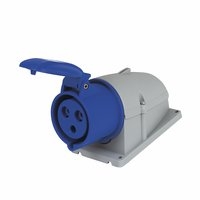 Image for 200-250V MK Commando Interlocked Angled Socket 2P+E (IP44).