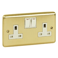 Image for Volex 13A 2G DP Sw Skt Wht Ins BB Round Edge.