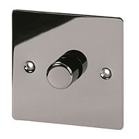Image for Volex 1G 2W 400W M/LV Dimmer Black Nickel Flt Plt.