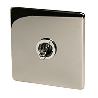 Image for Crabtree 1G 2W 10AX Toggle Sw Black Nickel.