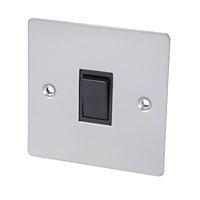 Image for Volex 10A 1G 2W Sw Blk Ins Satin Chrome Flt Plt.