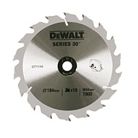 Image for DeWalt 184x16mm 18T TCT Circular Saw Blade.
