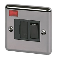 Image for Volex 13A Sw FCU + Neon Blk Ins BN Round Edge.