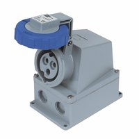 Image for 200-250V MK Commando Interlocked Angled Socket 2P+E (IP67).