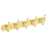 Image for Hat &amp; Coat Rack Polished Brass 440 x 60mm.