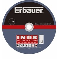 Image for Erbauer Stainless Steel Cutting Disc 230 x 2 x 22.2mm Pack of 5.