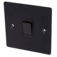 Image for Volex 10A 1G 2W Sw Blk Ins Matt Black Flat Plate.