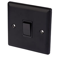 Image for Volex 10A 1G 2W Sw Blk Ins Matt Black Angled Edge.