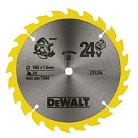 Image for DeWalt 165x10mm 24T TCT Circular Saw Blade.