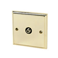 Image for 1G F Satellite Socket Victorian Brass.