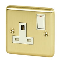 Image for Volex 13A 1G DP Sw Skt Wht Ins BB Round Edge.