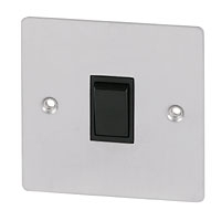 Image for Volex 10A 1G 2W Sw Blk Ins Satin Stainless Flt Plt.
