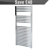 Image for Kudox Flat Chrome Towel Radiator 500 x 1100mm 345W 1177Btu.