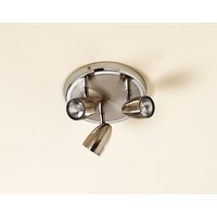 Image for Rocket Circular Plate Brushed Chrome 3 Lamp Spotlight.