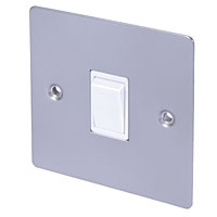 Image for Volex 10A 1G 2W Sw Wht Ins Satin Chrome Flt Plt.