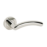 Image for Door Handle Lever on Rose Polished Chrome.