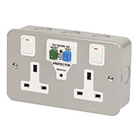 Image for Volex 2G DP RCD Skt Metal Clad.