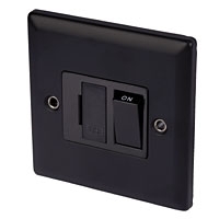 Image for Volex 13A Sw FCU Blk Ins Matt Black Angled Edge.