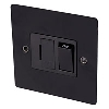Volex 13A Sw FCU Blk Ins Matt Black Flat Plate image.