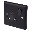 Volex 13A 1G DP Sw Skt Blk Ins Matt Blk Angle Edge image.