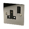 Volex 1G DP Sw Skt Black Nickel Flat Plate image.