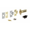 Double Sprung Mortice Latch Brass &amp; Chrome 76mm image.
