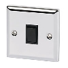 Volex 10A 1G 2W Sw Blk Ins Pol Chrome Angled Edge image.