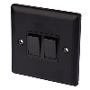 Volex 10A 2G 2W Sw Blk Ins Matt Black Angled Edge image.