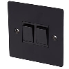 Volex 10A 2G 2W Sw Blk Ins Matt Black Flat Plate image.