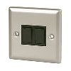 Volex 10A 2G 2W Sw Blk Ins Satin Chrme Angled Edge image.