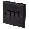 Volex 10A 3G 2W Sw Blk Ins Matt Black Angled Edge image.