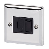 Volex 13A Sw FCU Blk Ins Pol Chrome Angled Edge image.