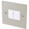 Volex 10A 2G 2W Sw Wht Ins Satin Chrome Flt Plt image.